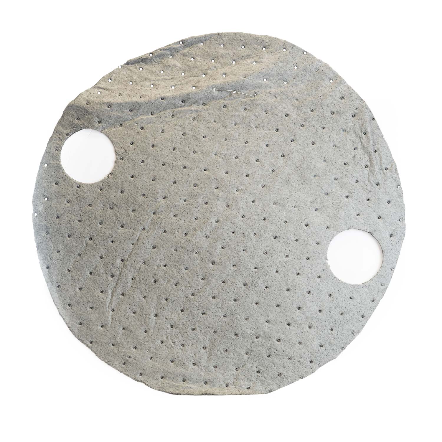 Pig mat for the top of 55 gallon drums on a white background