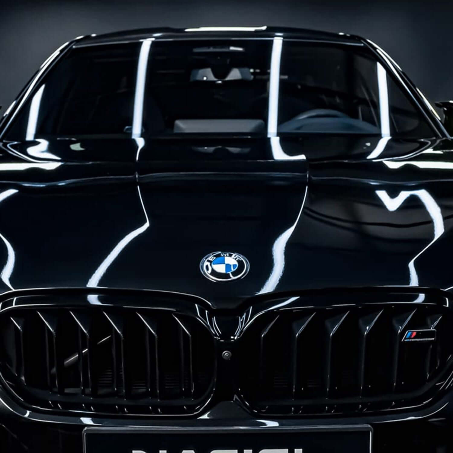 paint correction polish final result on black BMW