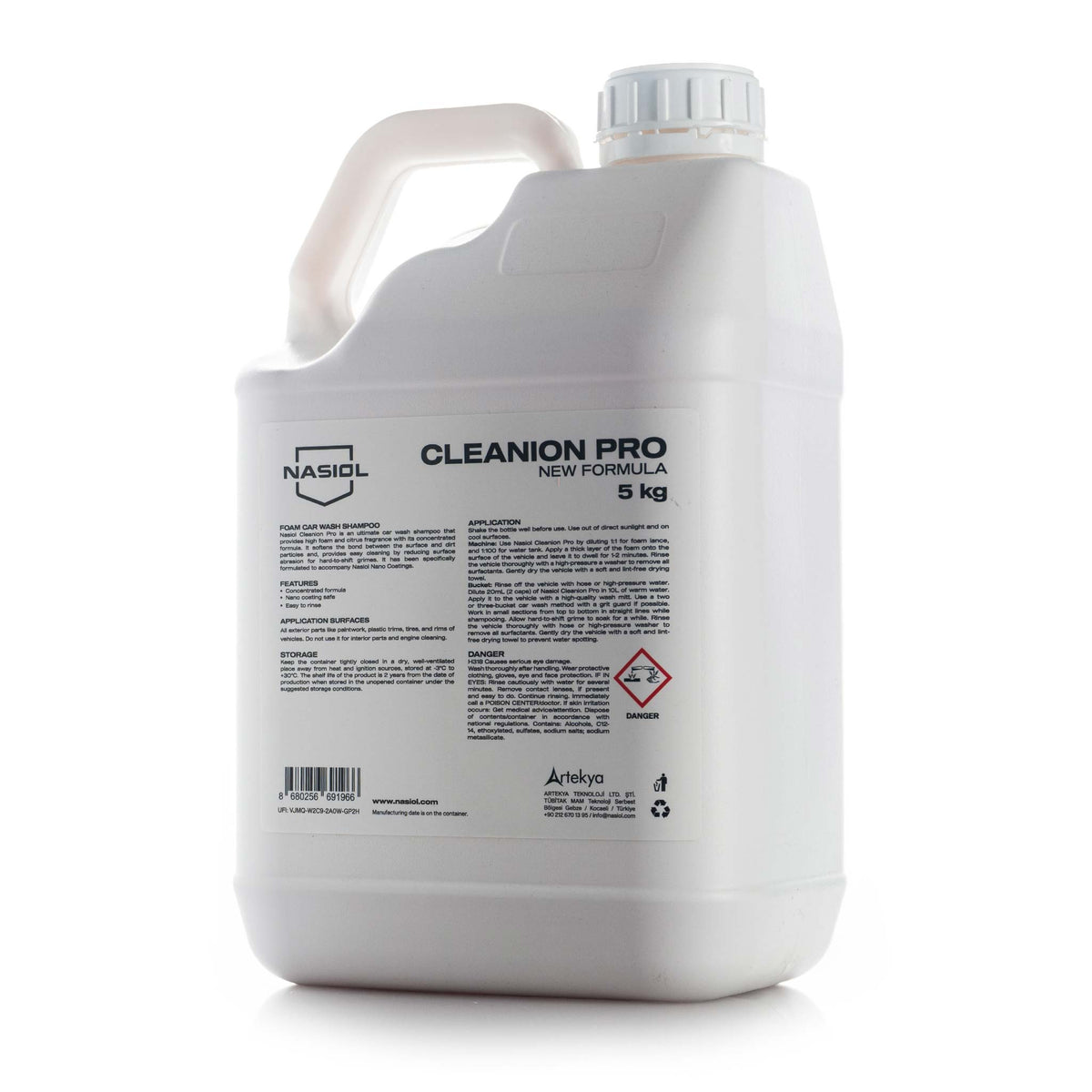 Nasiol Cleanion Pro citrus scented car wash shampoo, 5 kg bulk jug