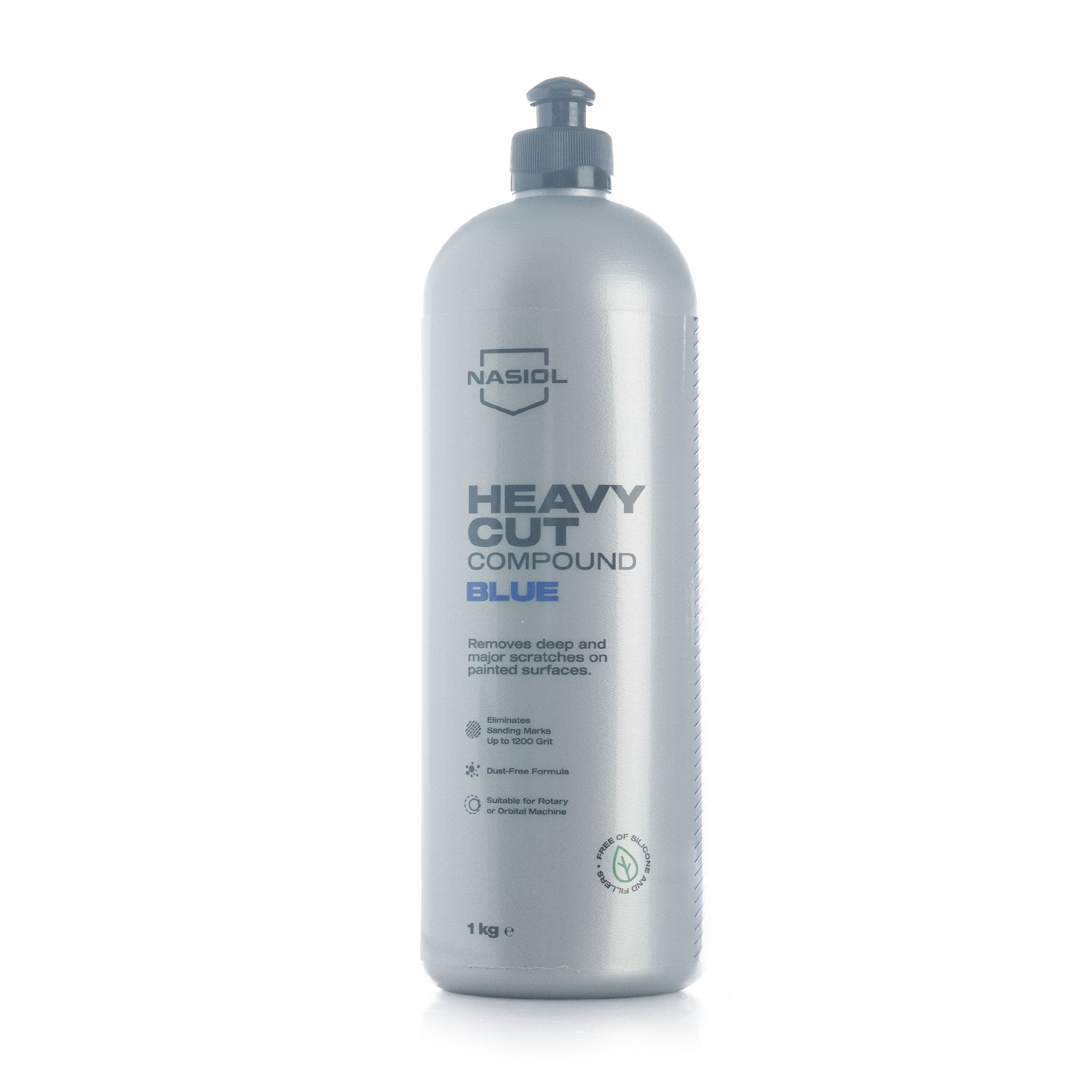 Bottle of Nasiol Heavy Cut Compound Blue on a white background