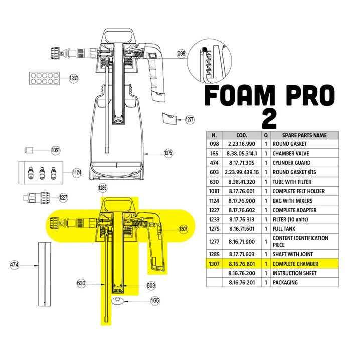 Complete Chamber for the IK Foam Pro 2