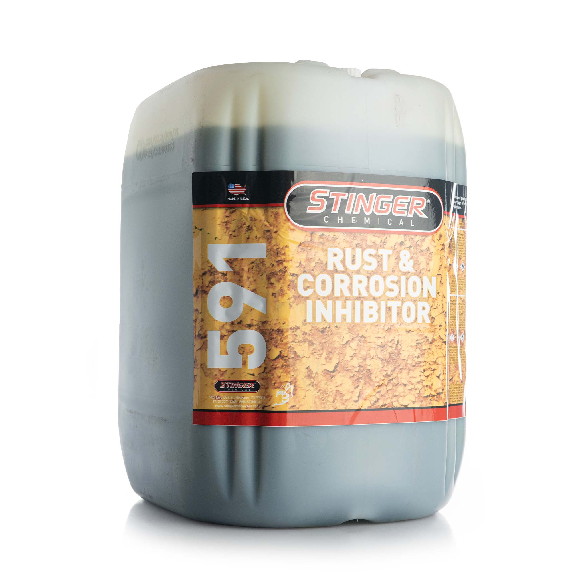 5 gallons of rust and corrosion inhibitor on a white background
