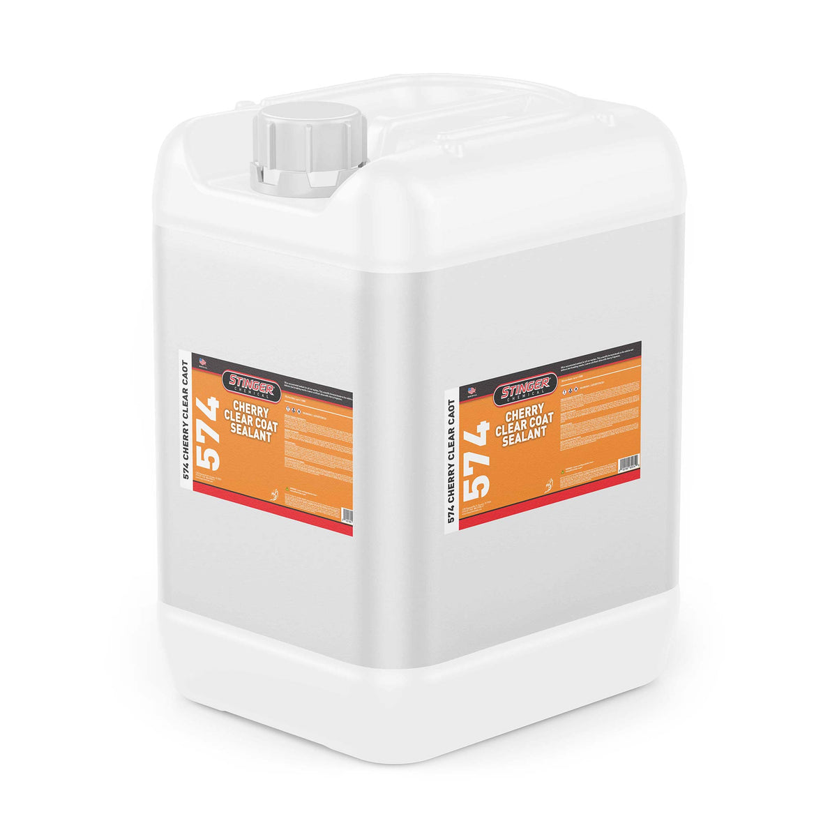 Stinger Chemical 5 Gallon Pail of Car Wash 574 Cherry Clear Coat Sealant on a white background