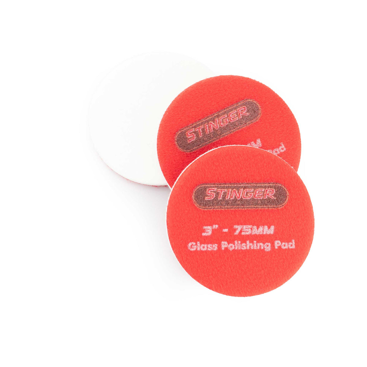 Stinger ST-A-GRPP3 3 inch 75mm rayon glass polishing pads, 3 pack with hook and loop backing