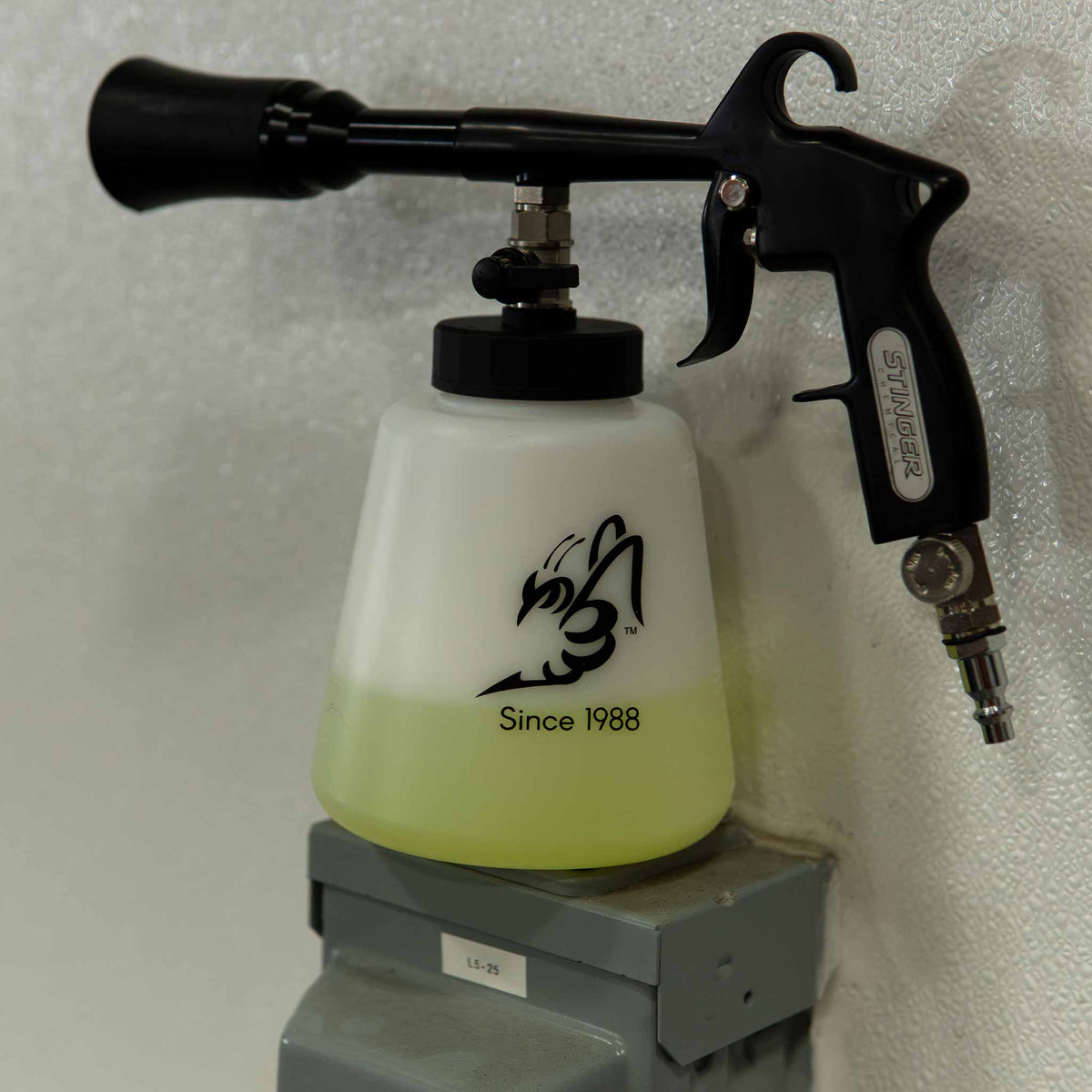 Assembled Stinger Twister Complete interior cleaning tool ready to use in a detail shop