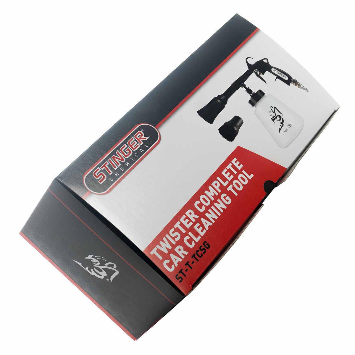 Stinger Twister Complete Car Cleaning Tool ST-T-TCSG retail box with parts shown
