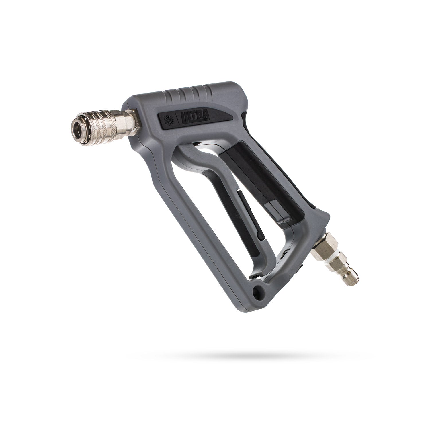 Gray spray gun on a white background