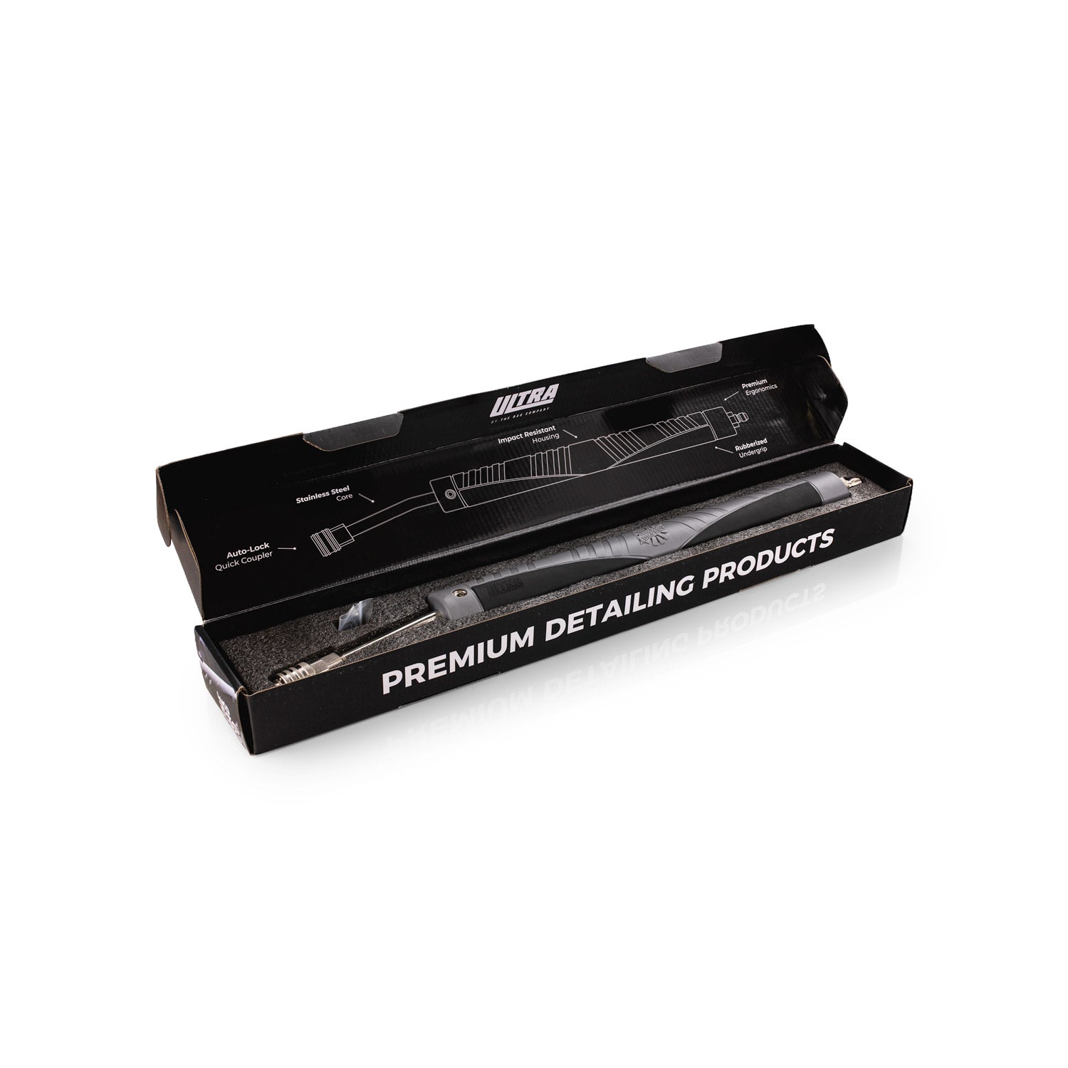 Black box containing a detailing tool with 'Ultra Detailing Products' branding on a white background.