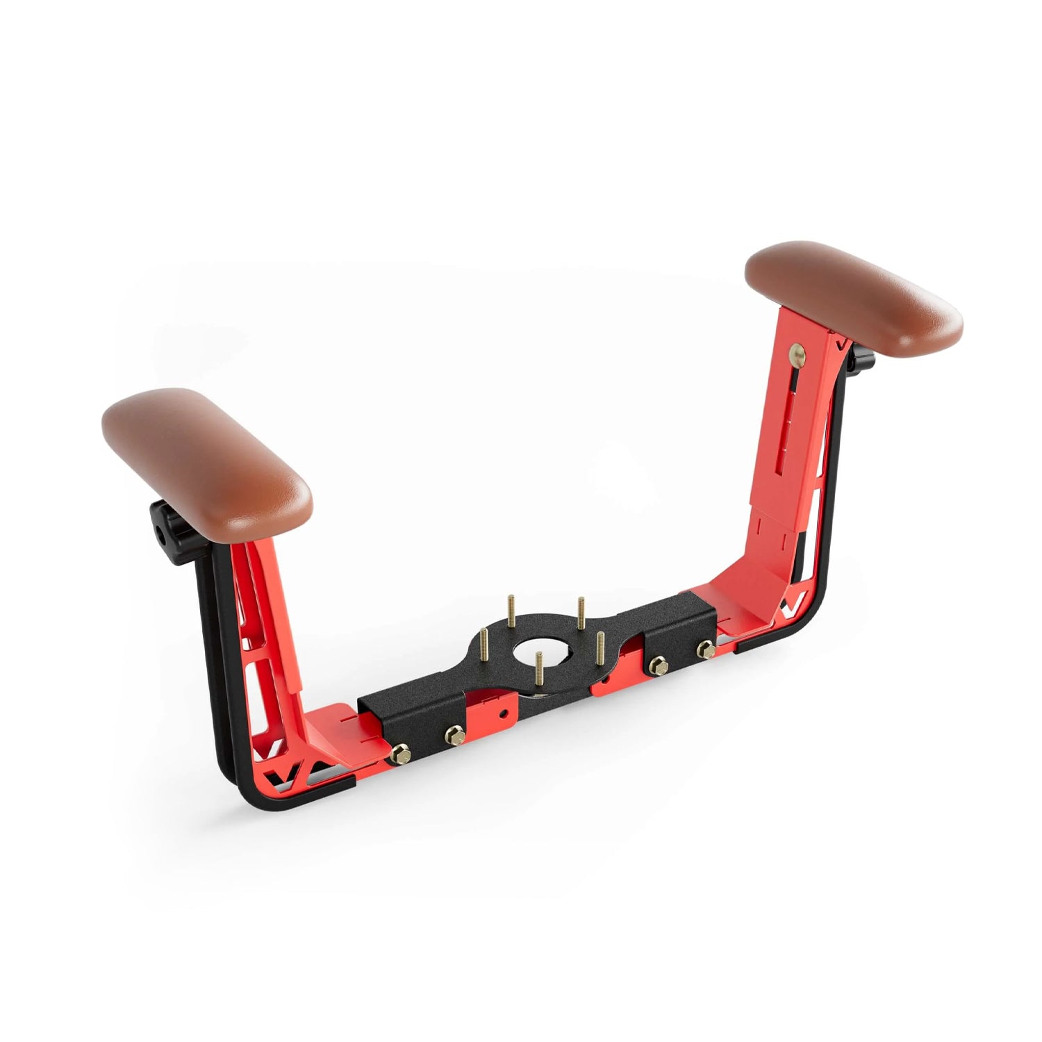 vyper red adjustable armrest with brown cushions on a white background