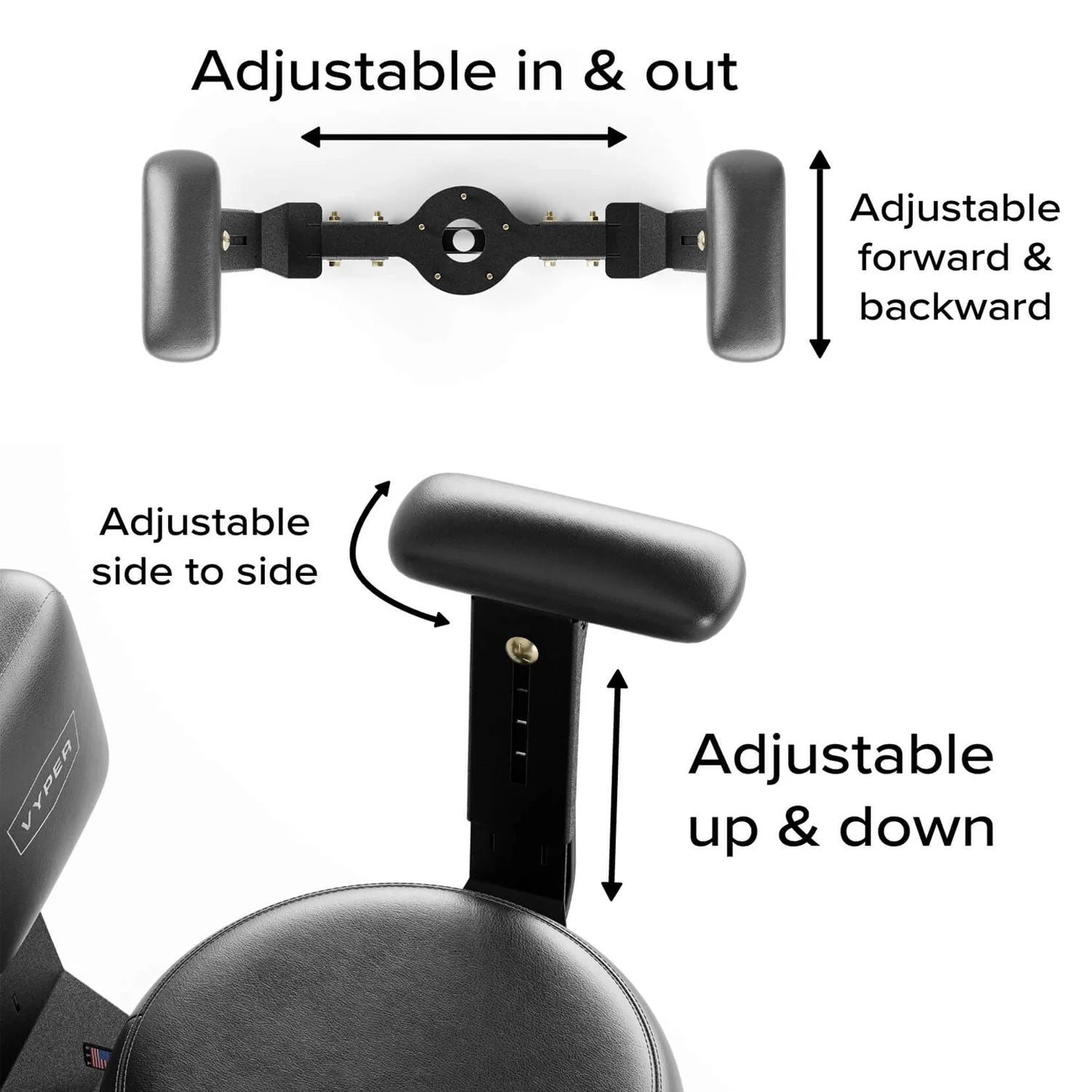 vyper adjustable armrest infographic