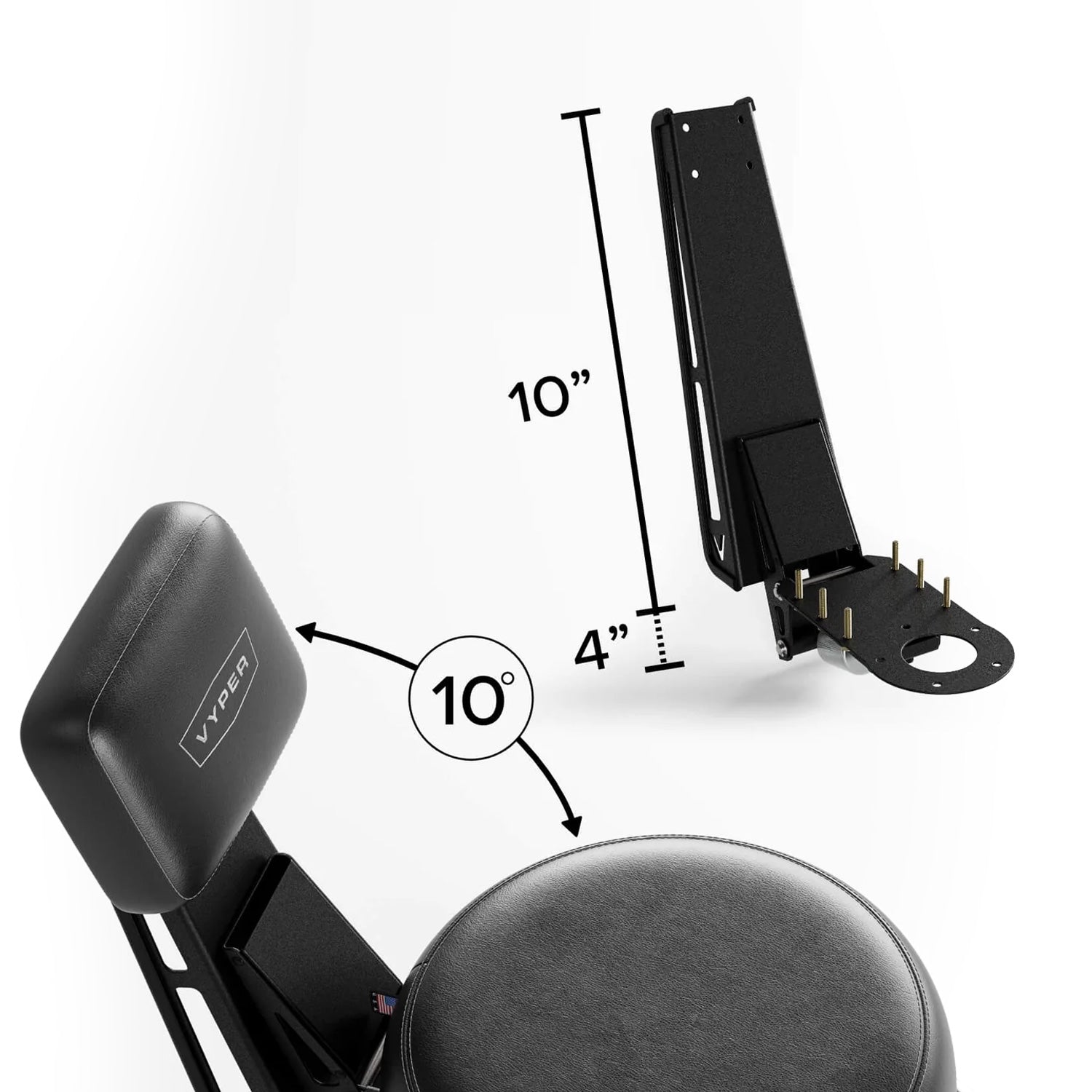 vyper black adjustable backrest dimensions