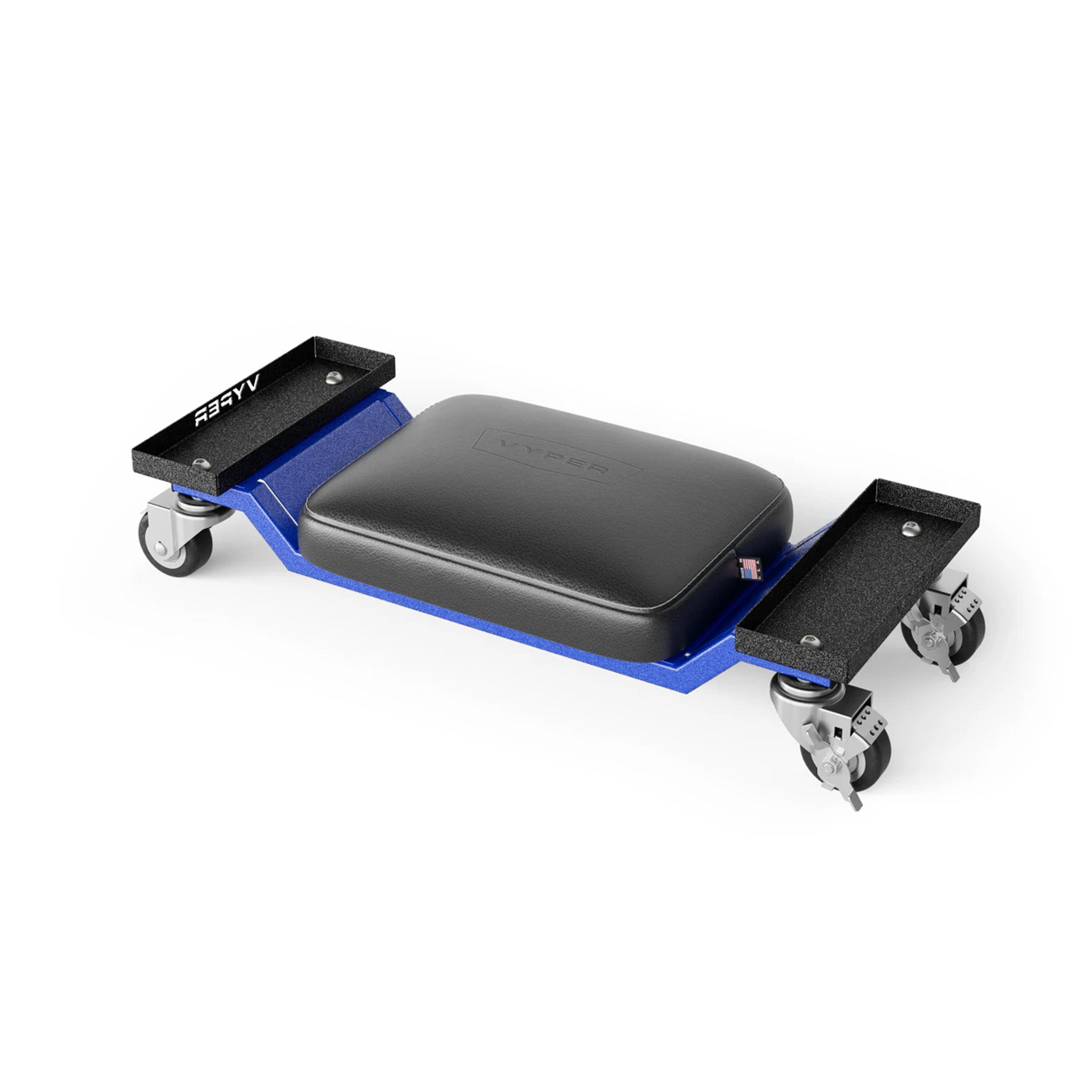 vyper mini creeper black seat and blue legs on a white background