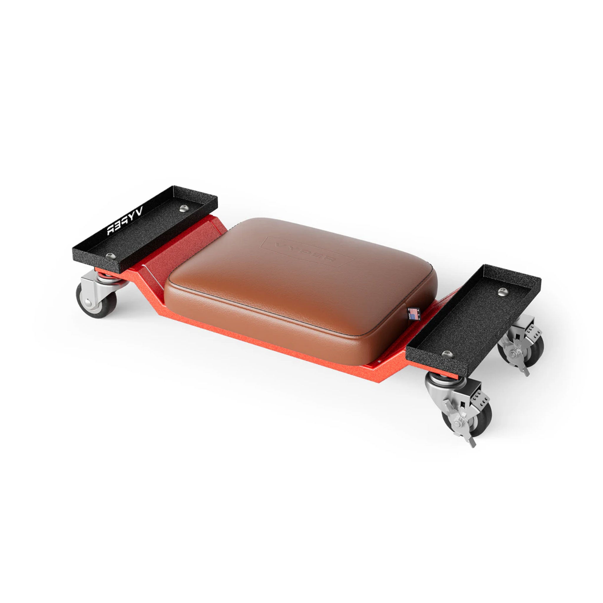 vyper mini creeper brown seat and red legs on a white background