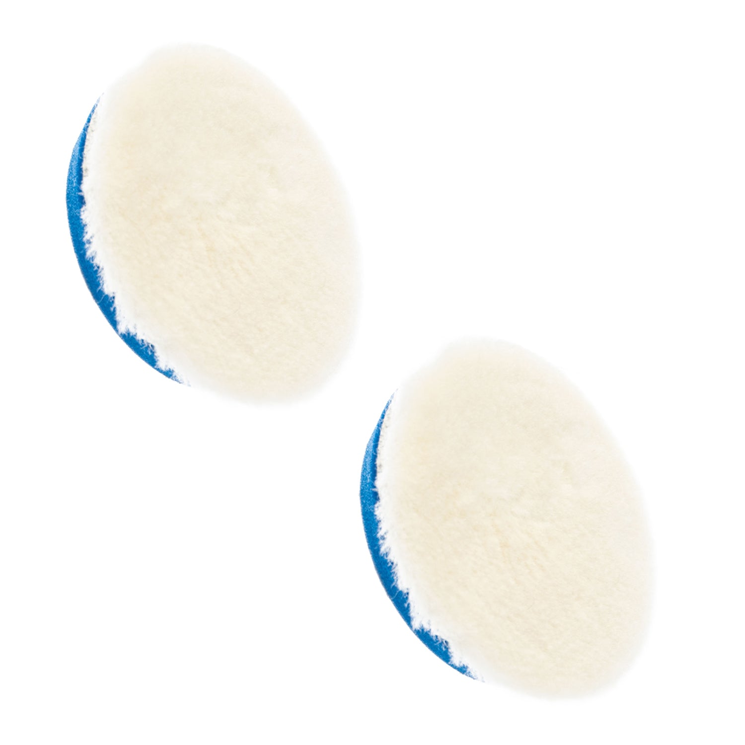3 inch White Uro-Wool pads with beveled edge on a white background