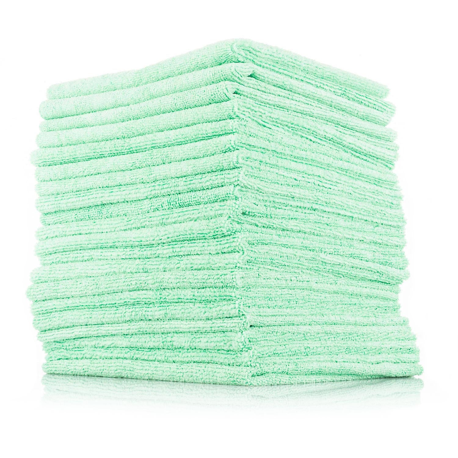 Super Soft Deluxe Green Microfiber Towels with Rolled Edges, 3 Pack