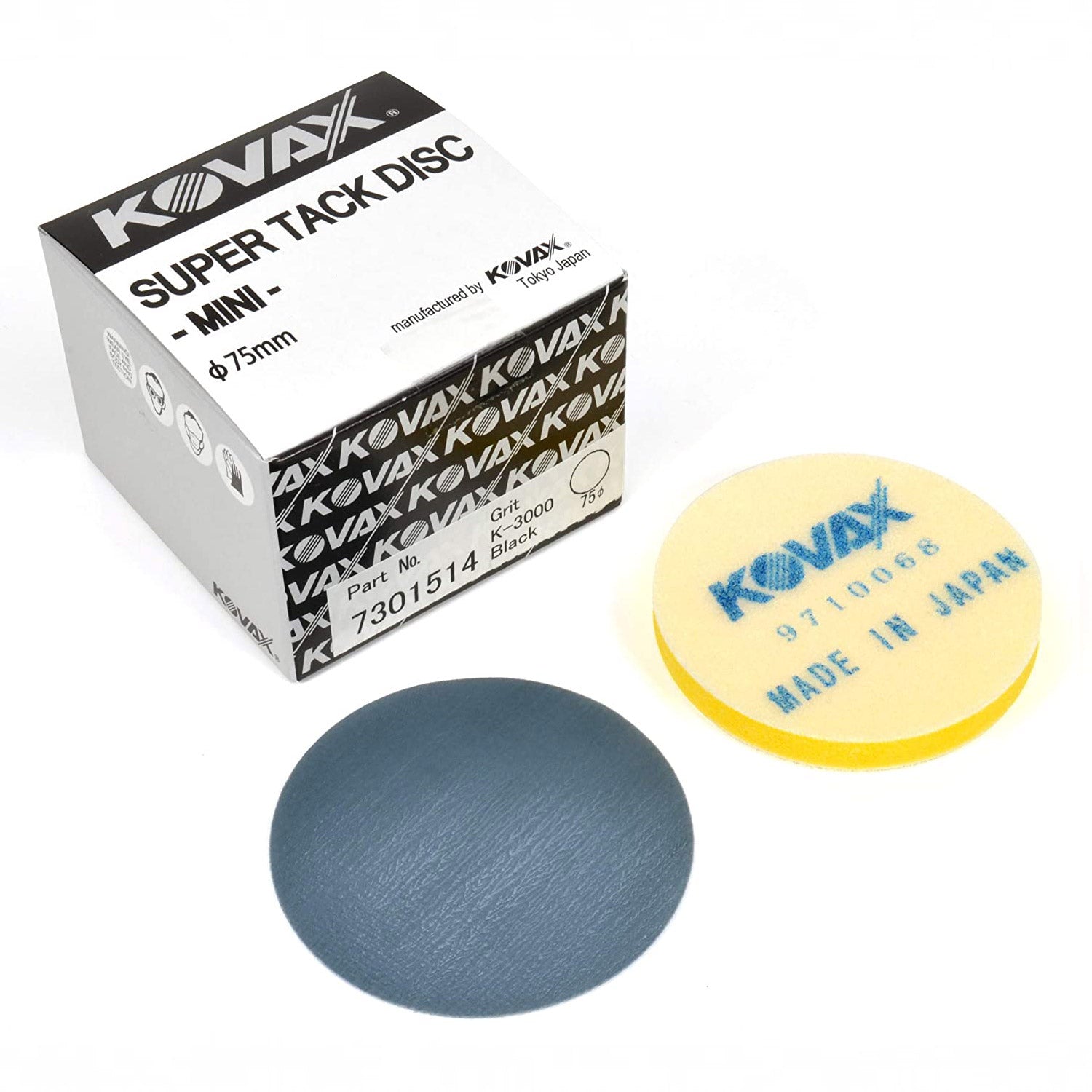 Super Buflex Flexible Dry 3 inch Mini-Sanding Discs, Blue K-2500, Hook & Loop, 730-1515, 50 Discs + Interface Pad