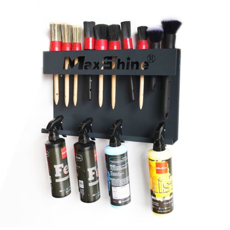 max-shine-brush-and-bottle-holder-with-items-attached