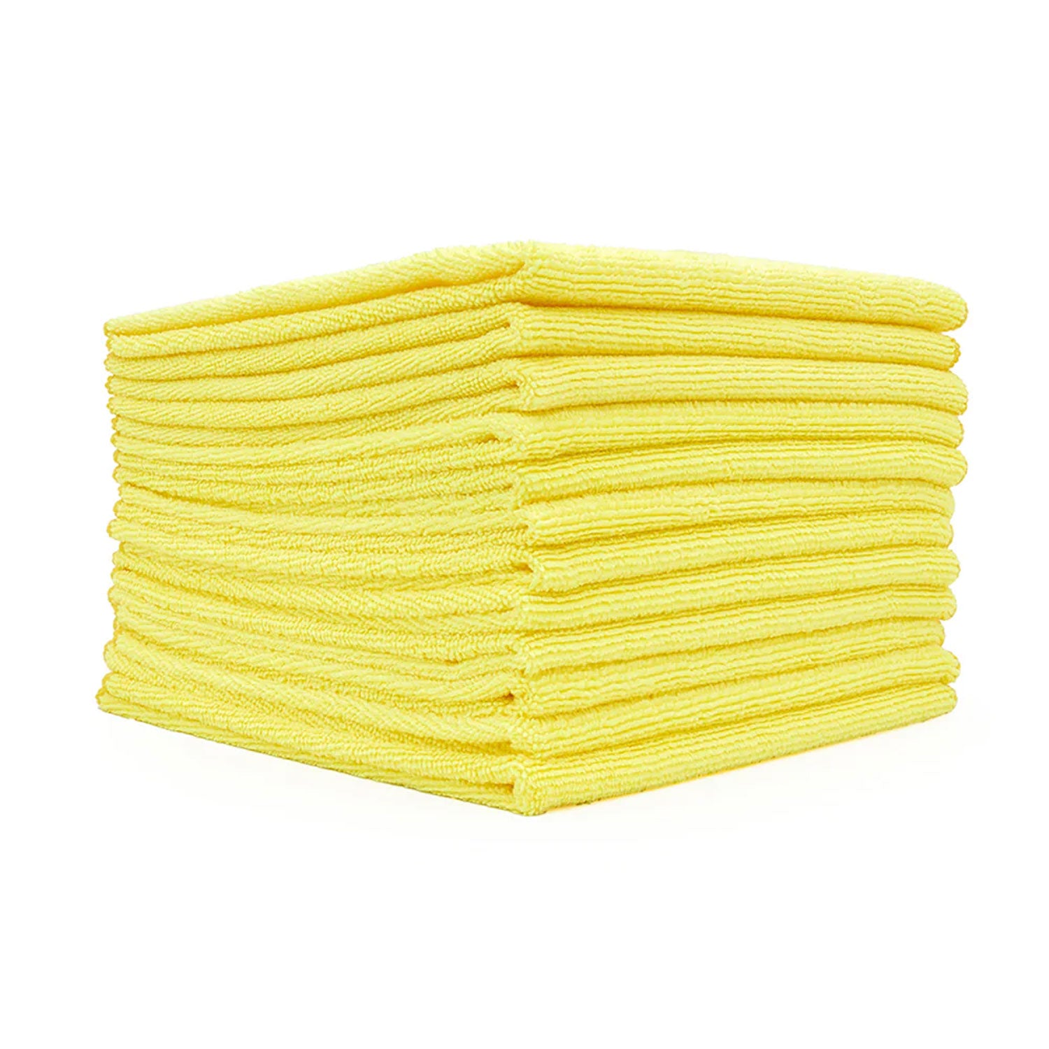 Microfiber Towel Mesh 320gsm Yellow with Black Stitch Edge 12 x 12 Inch